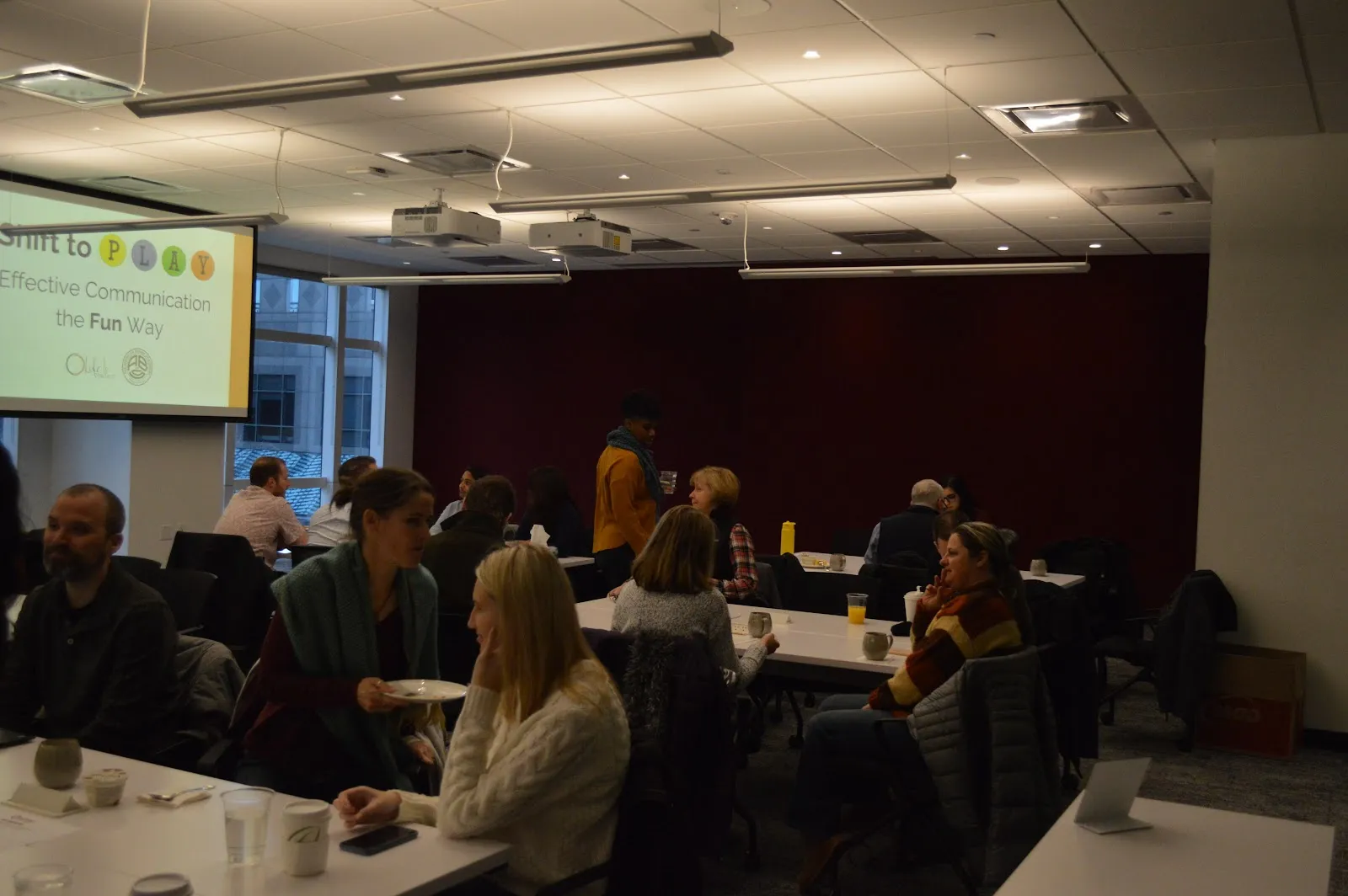 People gathered for a Shift to PLAY workshop